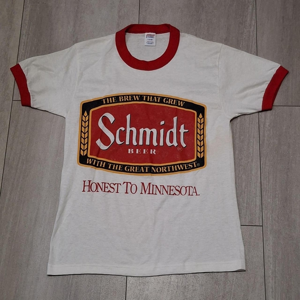 Vtg Schmidt Beer Brewing Advertising T-shirt Tee Men’s Size S 34-36 MADE IN USA